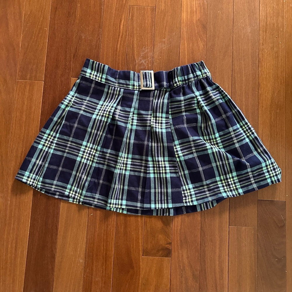 Justice Girls SIZE XL plus (16p/18p) Faux Wrap Plaid Skirt, Color: French Navy